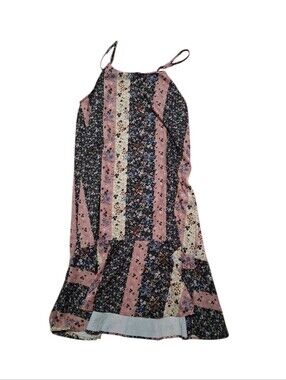 Umgee Pink and Black Floral Patchwork Sundress